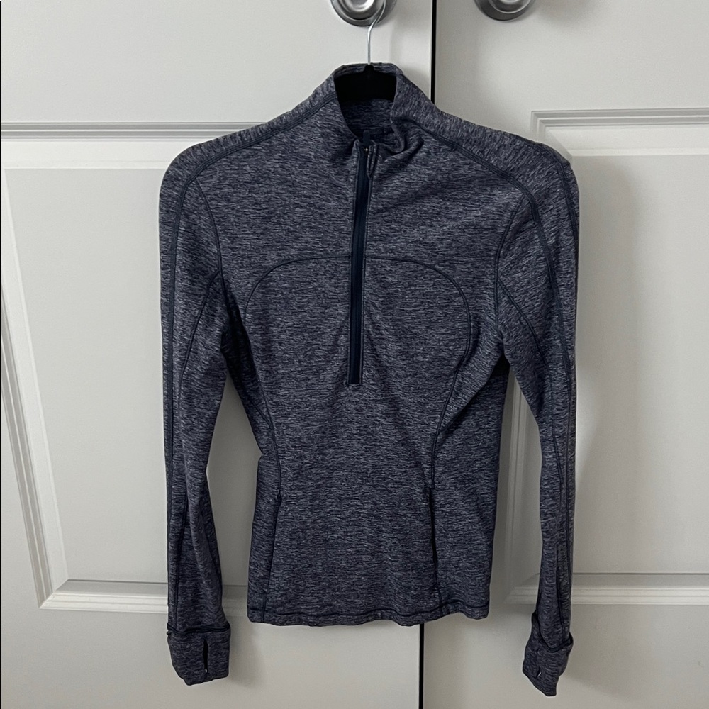Lululemon Gray Quarter-Zip Athletic Top